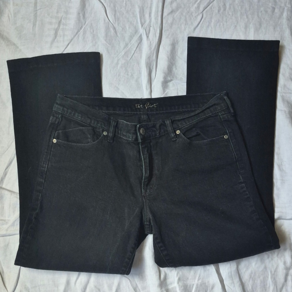 Old Navy The Flirt Boot Cut Jeans Size 12 Black Jack Great Used Condition